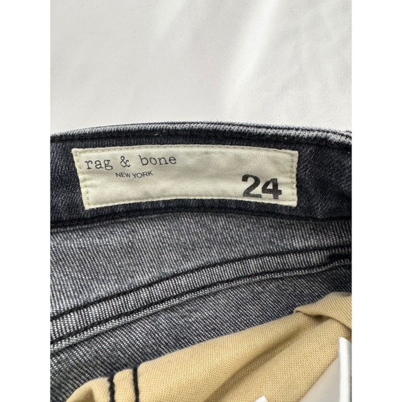 Rag & Bone Cate Mid-Rise Ankle Skinny Jeans Grey Snake Print Distressed 24 - Picture 5 of 12